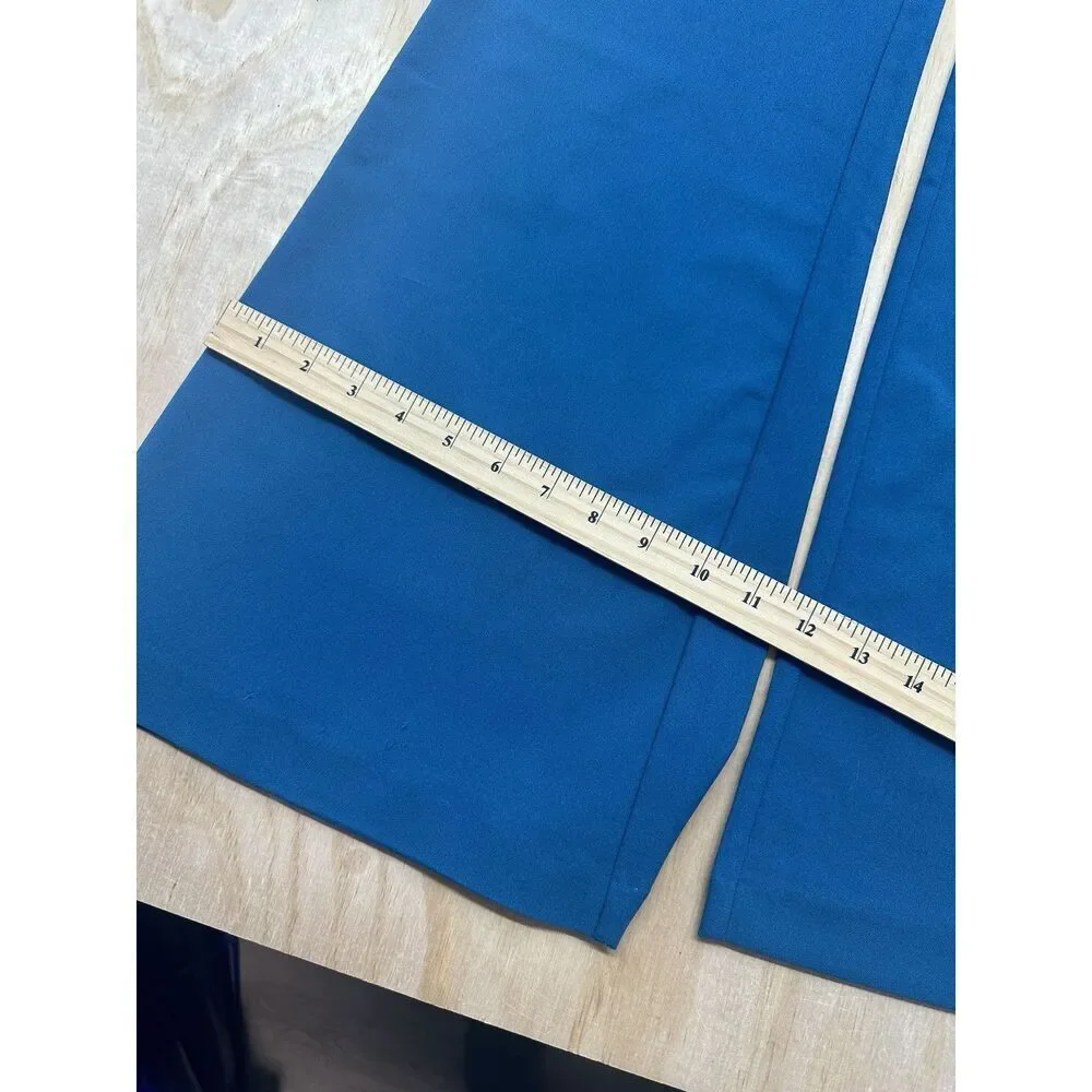 Anthropologie HUTCH Blue Wide Leg Flare Sz S Pants Light Weight Back‎ Hidden Zip